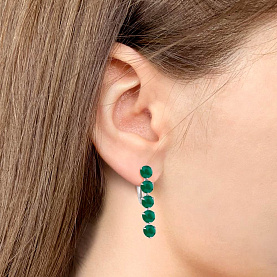 Серьги Аквамарин - Серебро 925, Агат (арт. 4706809.5)