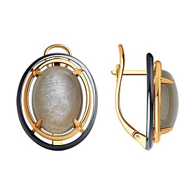 Серьги Diamant - Серебро 925, Лунный камень, Эмаль (арт. 93-320-01750-1)