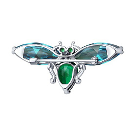 Брошь SOKOLOV - Серебро 925, Синтетический ситалл , Фианит (арт. 92040113)