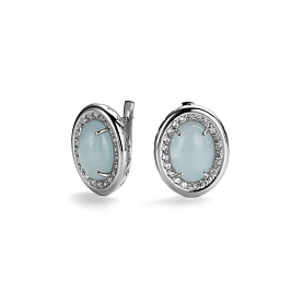 Серьги Дар - Серебро 925, Аквамарин, Фианит (арт. С-5195рк42500)