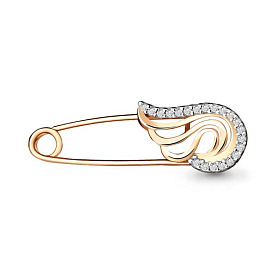 Булавка Аквамарин - Золото 585, Фианит (арт. 71518А.1)