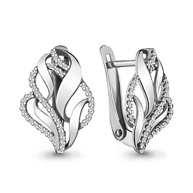 Серьги Аквамарин - Серебро 925, Фианит (арт. 42710А.5)