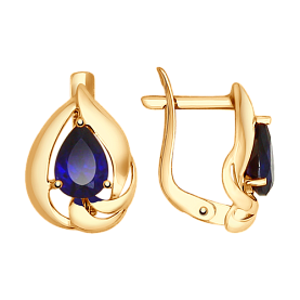 Серьги SOKOLOV - Золото 375, Синтетический сапфир (арт. 37724814)