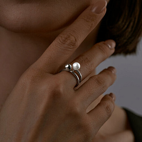 Кольцо SOKOLOV - Серебро 925, Жемчуг культивированный (арт. 94013389)