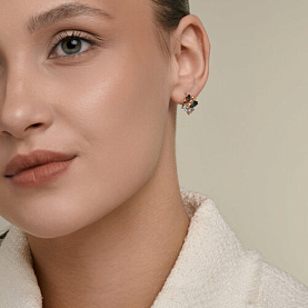 Серьги SOKOLOV - Золото 585, Топаз, Топаз лондон (арт. 729445)