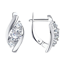 Серьги SOKOLOV - Серебро 925, Фианит (арт. 94025669)