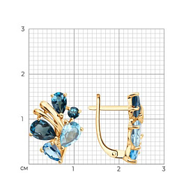 Серьги SOKOLOV - Золото 585, Топаз, Топаз лондон (арт. 729445)