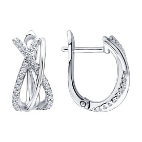 Серьги SOKOLOV - Серебро 925, Фианит (арт. 94027604-91)