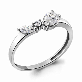 Кольцо Аквамарин - Серебро 925, Фианит (арт. 68923А.5)