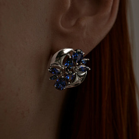 Серьги SOKOLOV - Серебро 925, Синтетический сапфир (арт. 88020073)