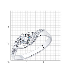 Кольцо SOKOLOV - Серебро 925, Фианит (арт. 94012201)