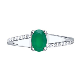 Кольцо SOKOLOV - Серебро 925, Агат, Фианит (арт. 92014831)