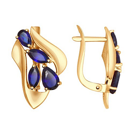 Серьги SOKOLOV - Золото 375, Синтетический сапфир (арт. 37724804)