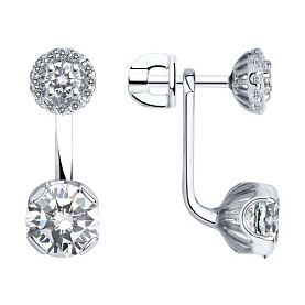 Серьги SOKOLOV - Серебро 925, Фианит (арт. 94021439)