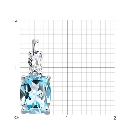 Подвеска SOKOLOV - Серебро 925, Топаз, Фианит (арт. 92030821)