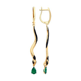 Серьги SOKOLOV - Серебро 925, Агат, Фианит (арт. 92023073)