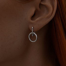Серьги SOKOLOV - Серебро 925, Фианит (арт. 94025875)