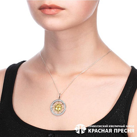 Подвеска Красная пресня - Серебро 925, Фианит (арт. 5387150-1)