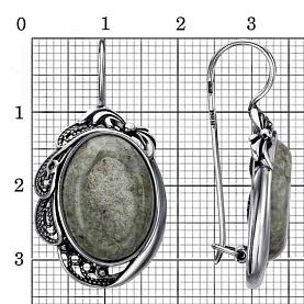 Серьги Красная пресня - Серебро 925, Везувиан (арт. 33312586В)