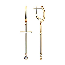 Серьги SOKOLOV - Серебро 925, Фианит, Эмаль (арт. 93020954)