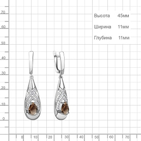 Серьги Аквамарин - Серебро 925, Кварц, Фианит (арт. 4968301А.5)