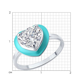 Кольцо SOKOLOV - Серебро 925, Фианит, Эмаль (арт. 94014466)