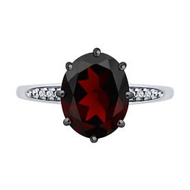 Кольцо Diamant - Серебро 925, Гранат, Фианит (арт. 94-310-02054-2)
