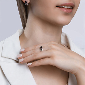 Серьги SOKOLOV - Серебро 925, Гранат, Фианит (арт. 92021140)