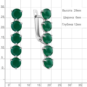Серьги Аквамарин - Серебро 925, Агат (арт. 4706809.5)