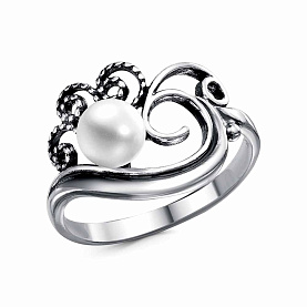 Кольцо Красная пресня - Серебро 925, Жемчуг культивированный (арт. 23316822)