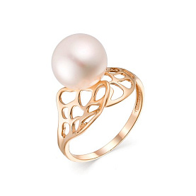 Кольцо ЮК Гранат - Золото 585, Жемчуг культивированный (арт. 11802855)