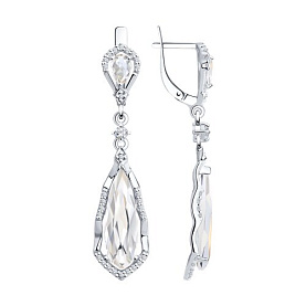 Серьги SOKOLOV - Серебро 925, Горный хрусталь, Фианит (арт. 92021520)