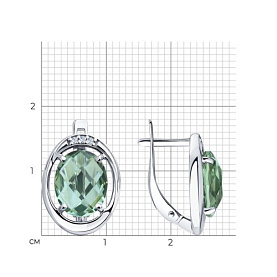 Серьги SOKOLOV - Серебро 925, Кварц, Фианит (арт. 92022007)