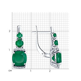 Серьги SOKOLOV - Серебро 925, Агат, Фианит (арт. 92023023)