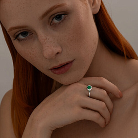 Кольцо SOKOLOV - Серебро 925, Агат, Фианит (арт. 92012029)