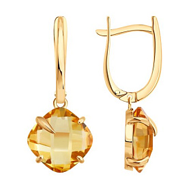 Серьги SOKOLOV - Золото 585, Цитрин (арт. 729293)
