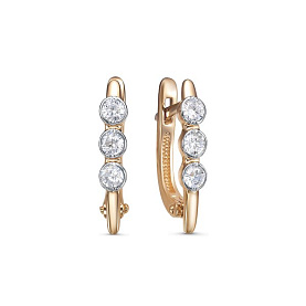 Серьги ЮК Гранат - Золото 585, Фианит (арт. 21803672)