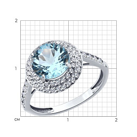 Кольцо SOKOLOV - Золото 585, Топаз, Фианит (арт. 716424-3)