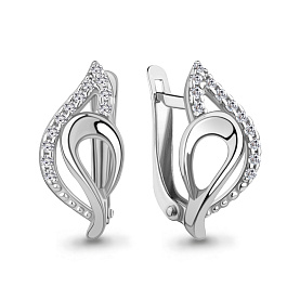 Серьги Аквамарин - Серебро 925, Фианит (арт. 400283А.5)