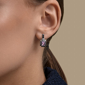 Серьги SOKOLOV - Серебро 925, Аметист, Фианит (арт. 92023281)