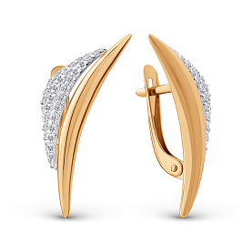 Серьги ЮФ Династия - Золото 375, Фианит (арт. 904722-5102)