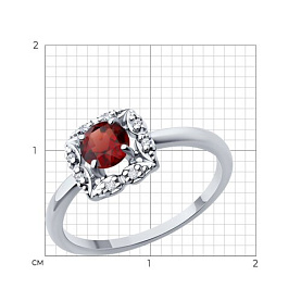 Кольцо Diamant - Серебро 925, Гранат, Фианит (арт. 94-310-00180-2)