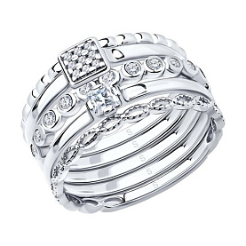 Кольцо SOKOLOV - Серебро 925, Фианит (арт. 94011707)