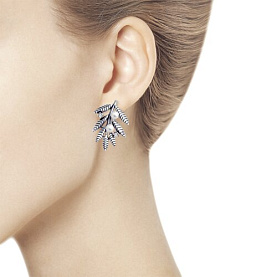 Серьги SOKOLOV - Серебро 925, Жемчуг имитация, Фианит (арт. 95020081)