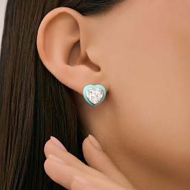 Серьги SOKOLOV - Серебро 925, Фианит, Эмаль (арт. 94027136)