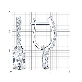 Серьги Diamant - Серебро 925, Фианит (арт. 94-121-00212-1)
