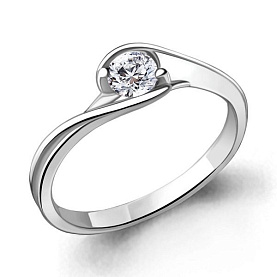 Кольцо Аквамарин - Серебро 925, Фианит (арт. 661061.5)