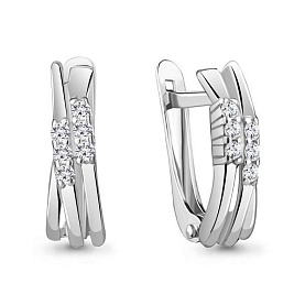 Серьги Аквамарин - Серебро 925, Фианит (арт. 49184А.5)