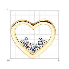 Подвеска SOKOLOV - Золото 585, Фианит (арт. 036676)