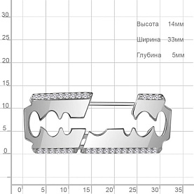 Брошь Аквамарин - Серебро 925, Фианит (арт. 77412А.5)